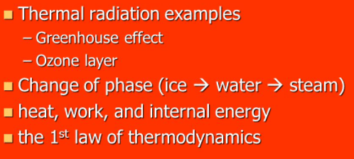 thermal radiation examples