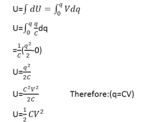 Energy stored in capacitor equation