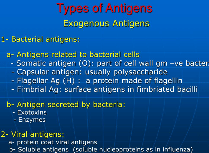 types of antigens