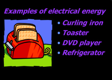 Examples of electrical energy