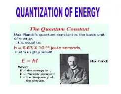 quantization of energy