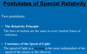 Postulates Of Special Theory Of Relativity