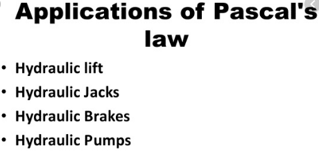 applications of pascal law