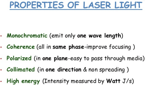 special properties of laser light