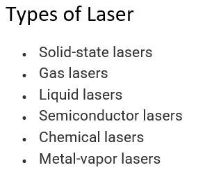 Types of Laser