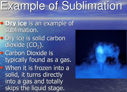 Examples of sublimation