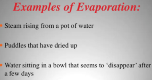 Examples of Evaporation
