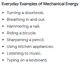 Examples of Mechanical Energy