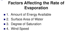 factors affecting evaporation