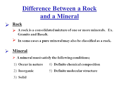 Difference between a rock and mineral