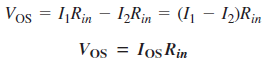 equation of effect of input offset current