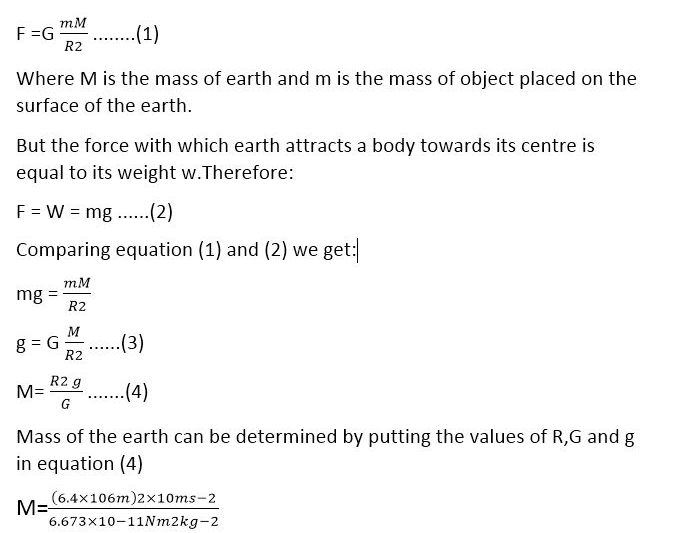 Derivation of Mass Of The Earth