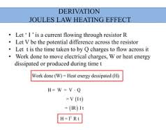 joules law of heating derivation